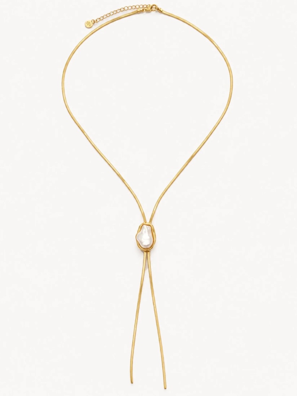 NEW Mayamar Gold Pearl Lariat Y Necklace Statement Jewelry